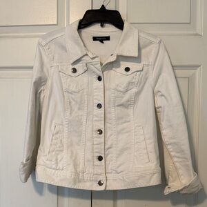 Relativity White Denim Jacket with Button Front S